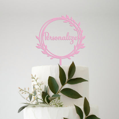 Topo de Bolo MDF Colorido Personalizado  Moldura - Modelo 4