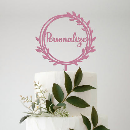 Topo de Bolo MDF Colorido Personalizado  Moldura - Modelo 4