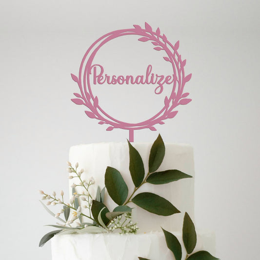 Topo de Bolo MDF Colorido Personalizado  Moldura - Modelo 4