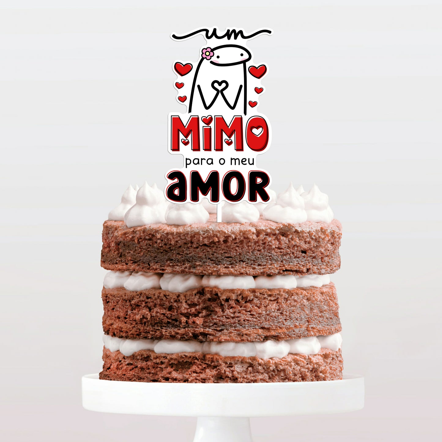 Topo de bolo um mimo para o meu amor ela cake topper adorno de tarta