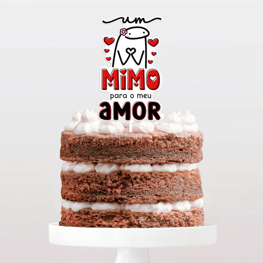 Topo de bolo um mimo para o meu amor ela cake topper adorno de tarta