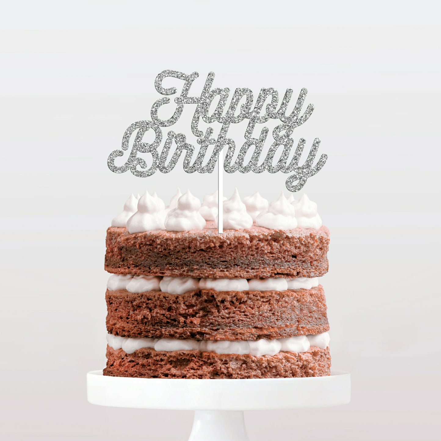 Topo de Bolo Papel Glitter Happy Birthday - Modelo 1