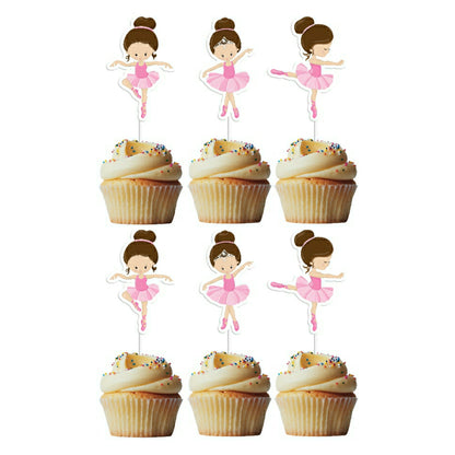 6 Cupcake Toppers Bailarinas