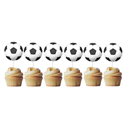 6 Cupcake Toppers Bolas de Futebol