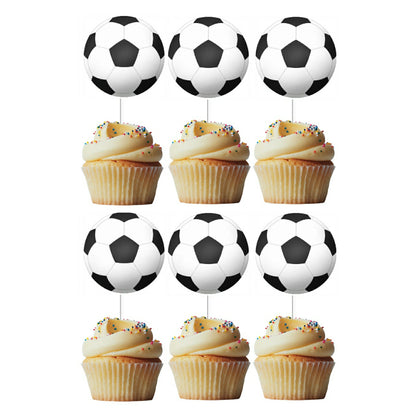 6 Cupcake Toppers Bolas de Futebol