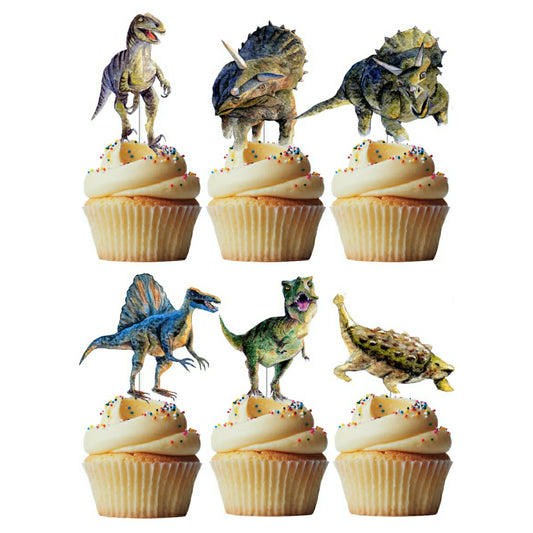 6 Cupcake Toppers Dinossauros Junior