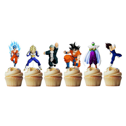 6 Cupcake Toppers Dragon Ball