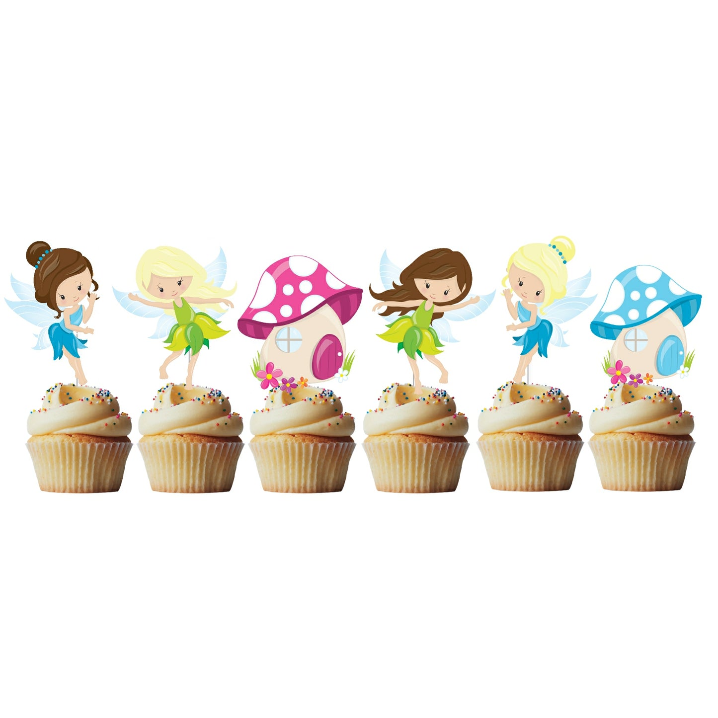 6 Cupcake Toppers Fadinhas