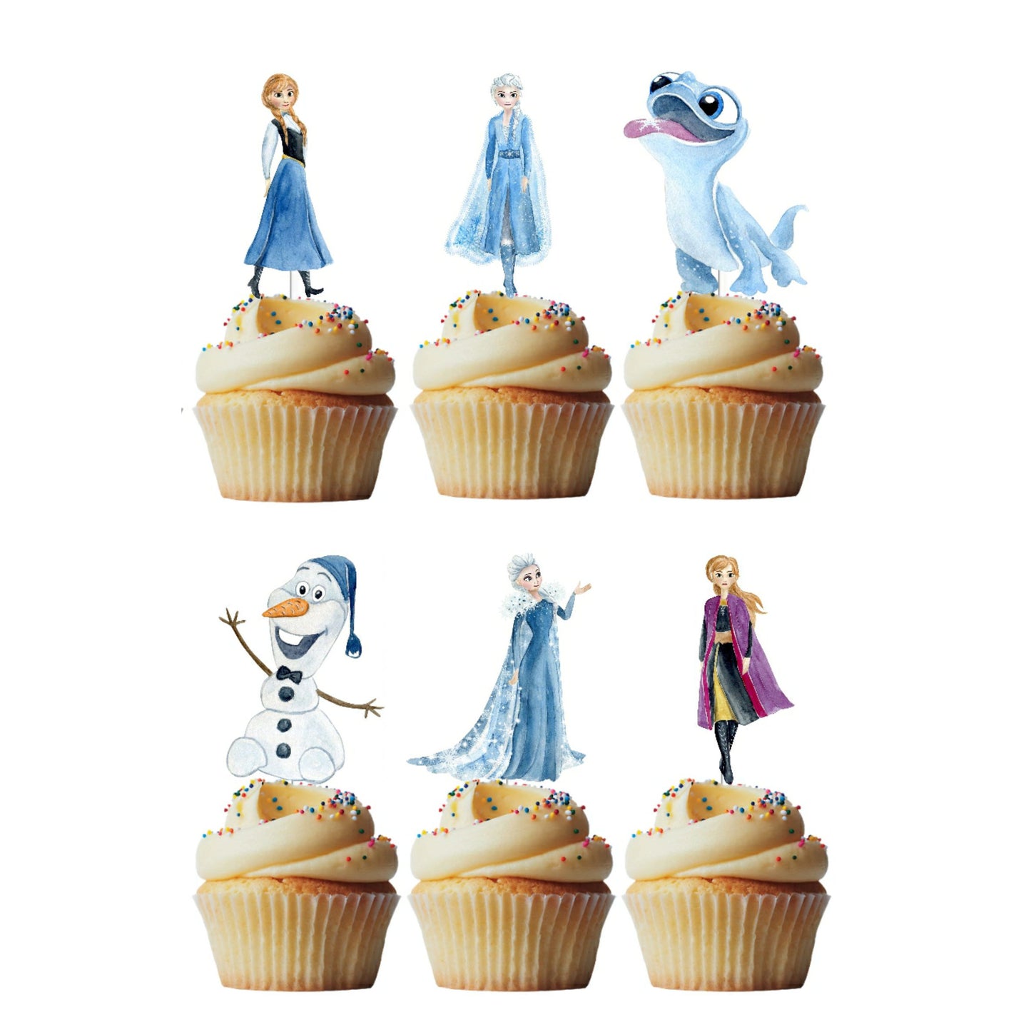 6 Cupcake Toppers Frozen 2