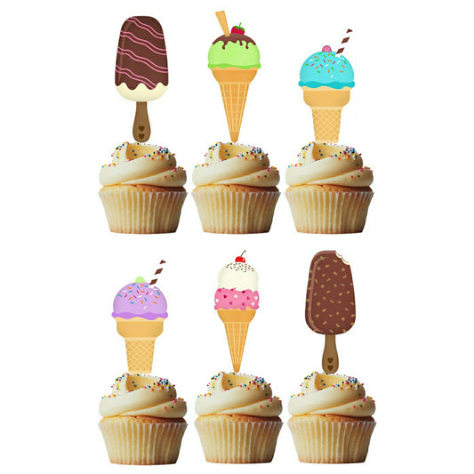 6 Cupcake Toppers Gelados