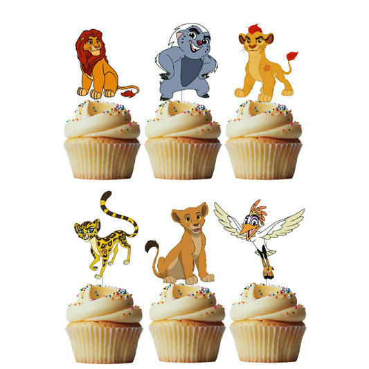 6 Cupcake Toppers Guarda do Leão