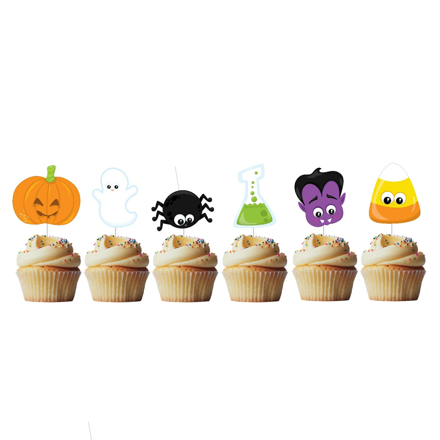 6 Cupcake Toppers Halloween