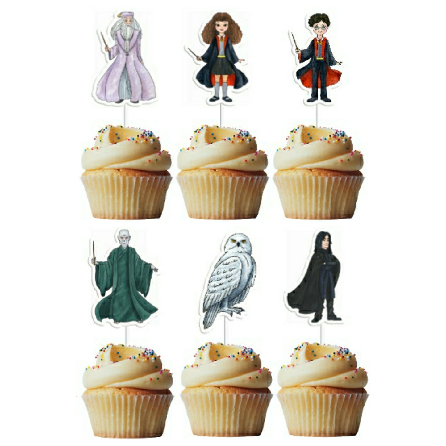 6 Cupcake Toppers Harry Potter