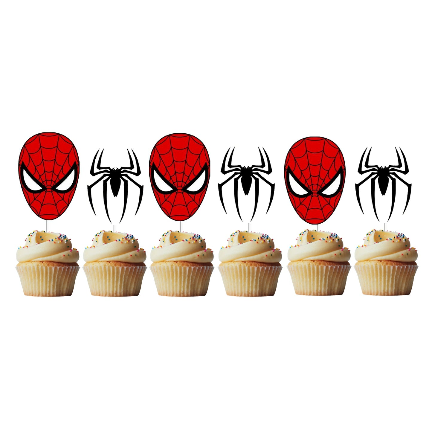 6 Cupcake Toppers Homem Aranha