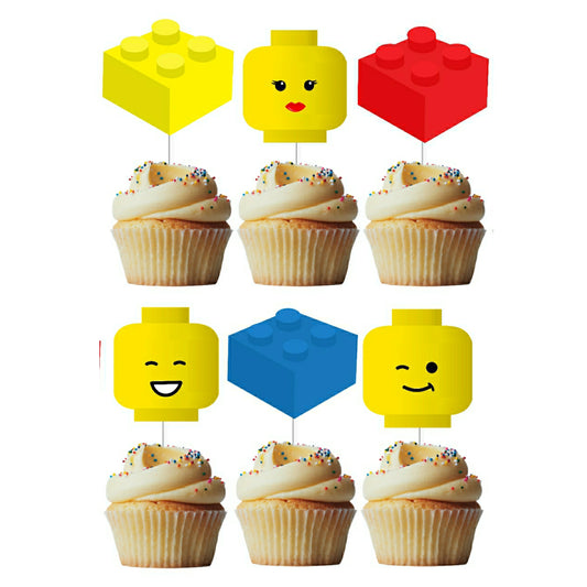 6 Cupcake Toppers Lego