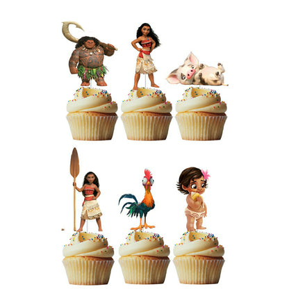 6 Cupcake Toppers Vaiana