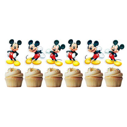 6 Cupcake Toppers Mickey