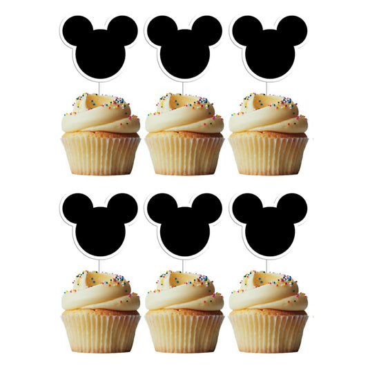 6 Cupcake Toppers Mickey Cabeças