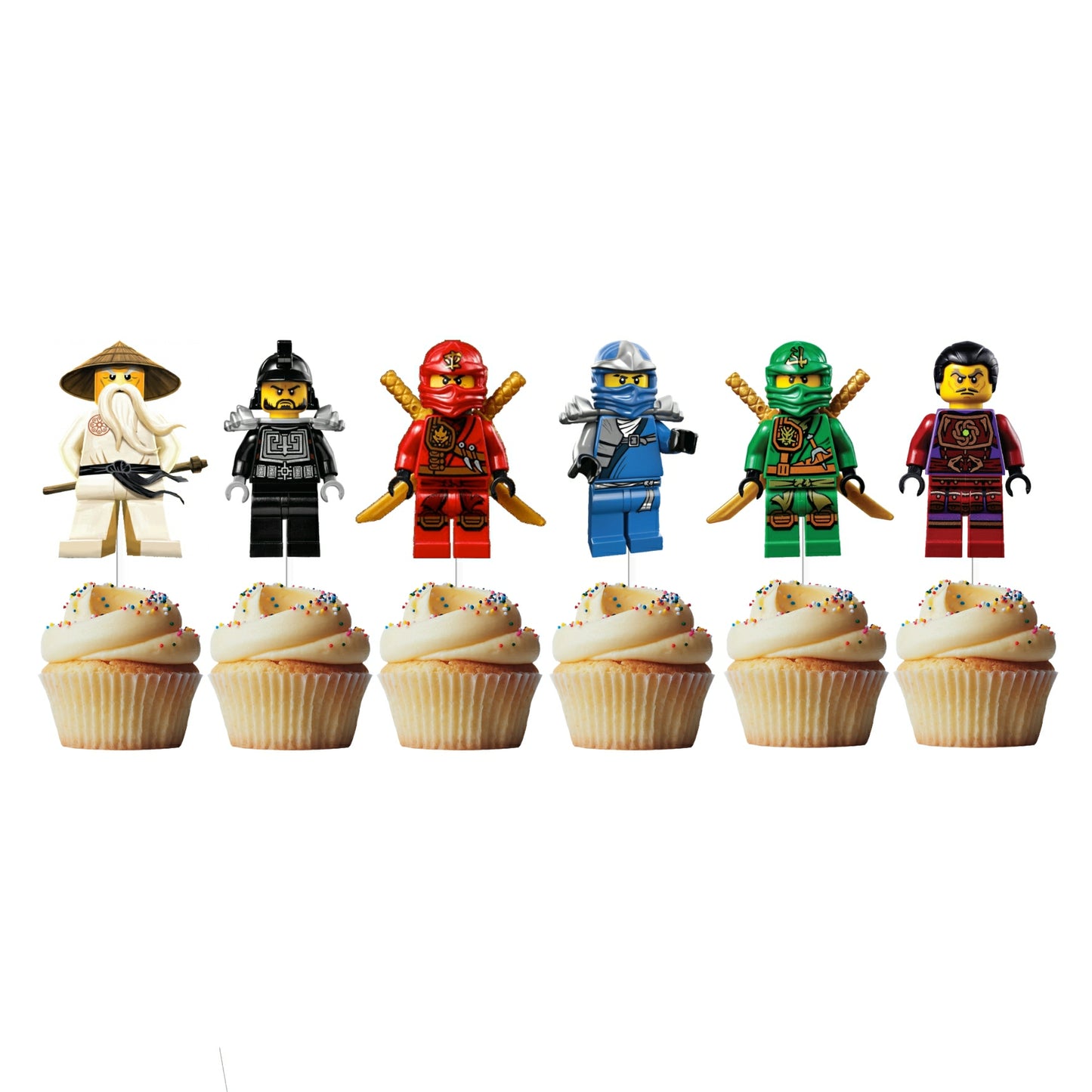 6 Cupcake Toppers Ninjago