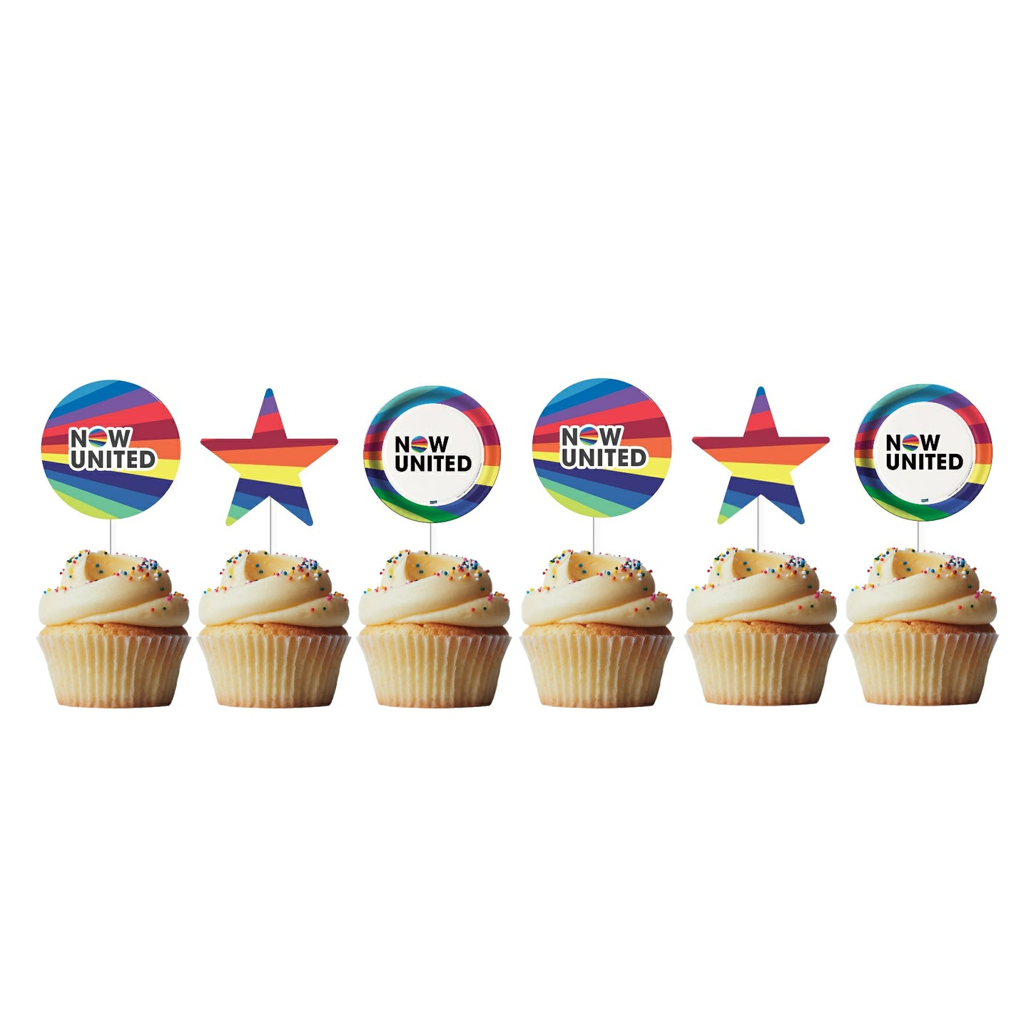 6 Cupcake Toppers Now United