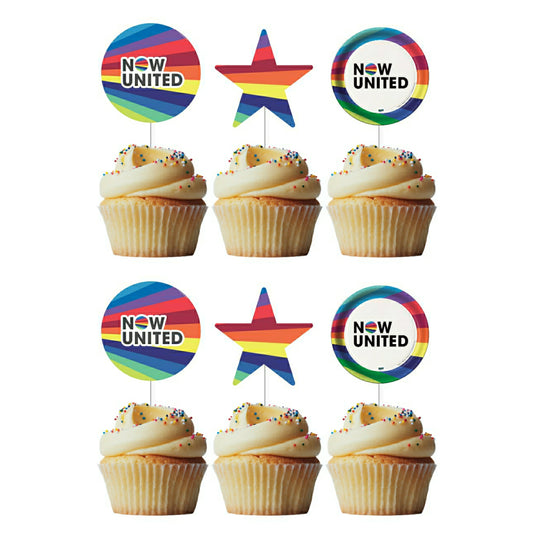 6 Cupcake Toppers Now United