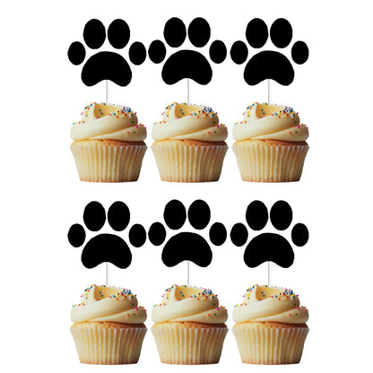 6 Cupcake Toppers Patinhas Cão