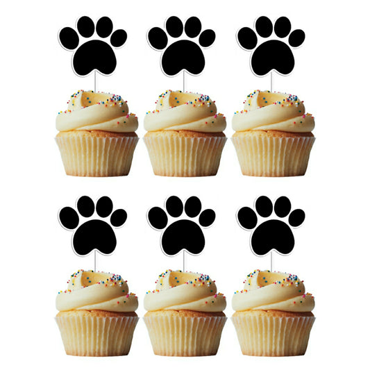 6 Cupcake Toppers Patinhas Panda