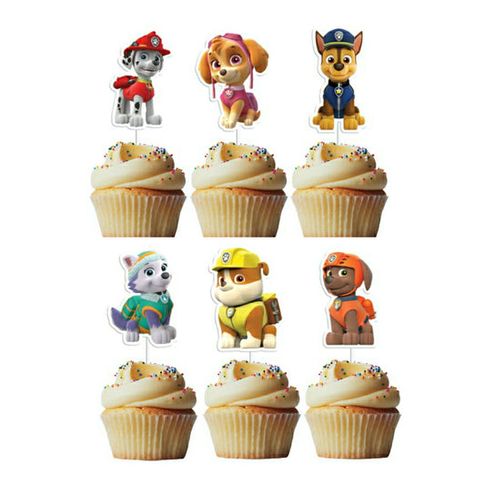 6 Cupcake Toppers Patrulha Pata