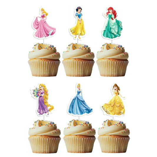 6 Cupcake Toppers Princesas