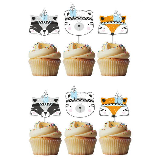 Cópia de 6 Cupcake Toppers Tribo