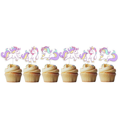 6 Cupcake Toppers Unicórnio 1