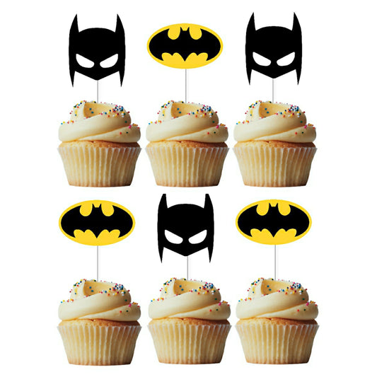 6 Cupcake Toppers Batman