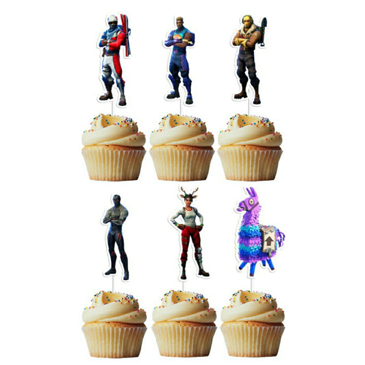 6 Cupcake Toppers Fortnite