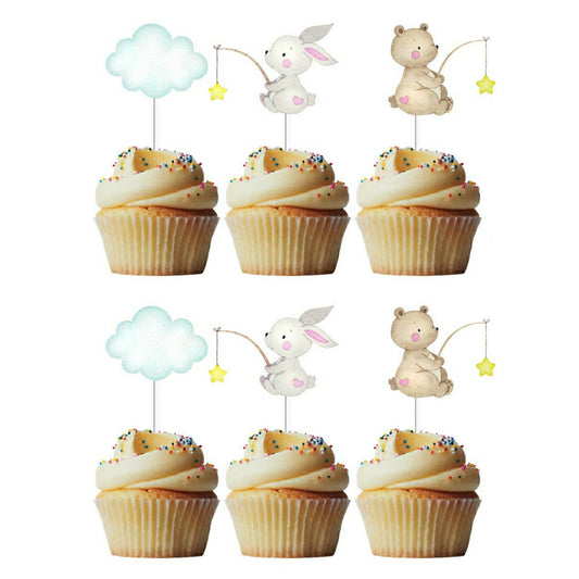 6 Cupcake Toppers Ursinhos