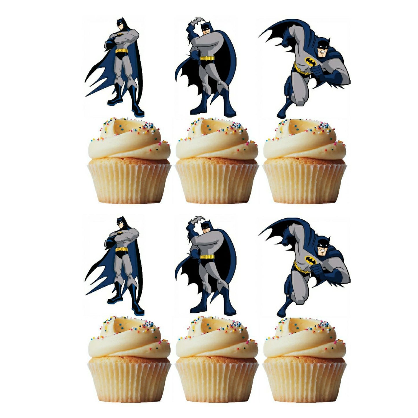 6 Cupcake Toppers Batman 2