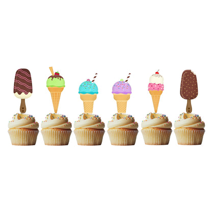 6 Cupcake Toppers Gelados