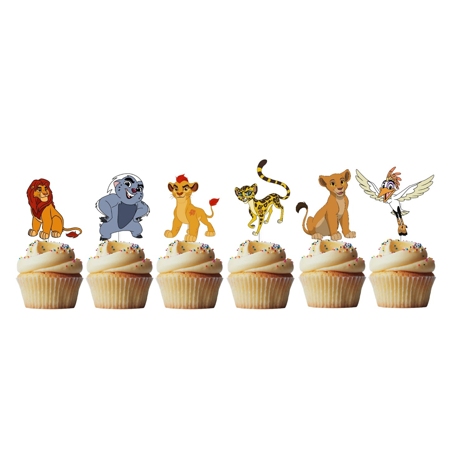 6 Cupcake Toppers Guarda do Leão