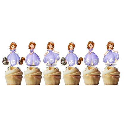 6 Cupcake Toppers Princesa Sofia