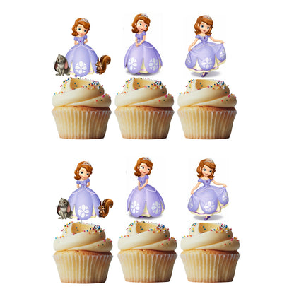 6 Cupcake Toppers Princesa Sofia