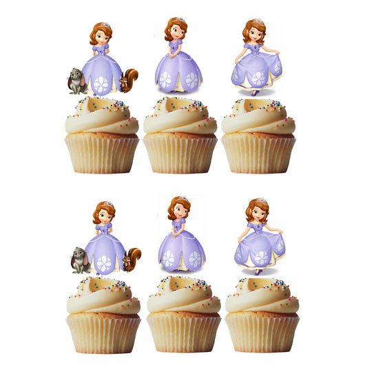 6 Cupcake Toppers Princesa Sofia