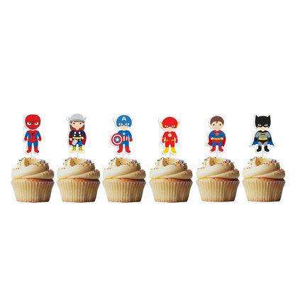 6 Cupcake Toppers Super Heróis