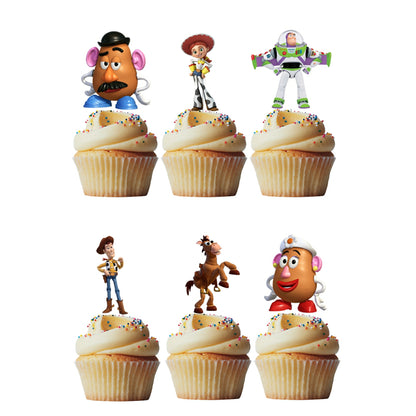 6 Cupcake Toppers Toy Story