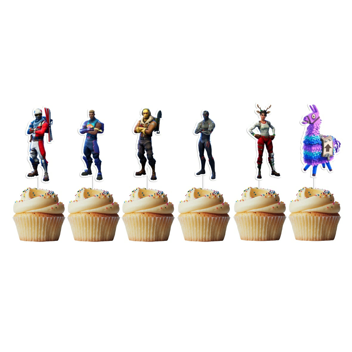 6 Cupcake Toppers Fortnite