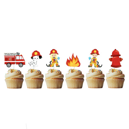 6 Cupcake Toppers Bombeiros