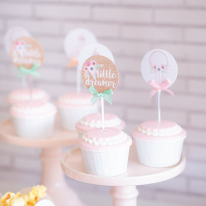 12 Cupcake Toppers Boho Chic