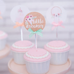 12 Cupcake Toppers Boho Chic