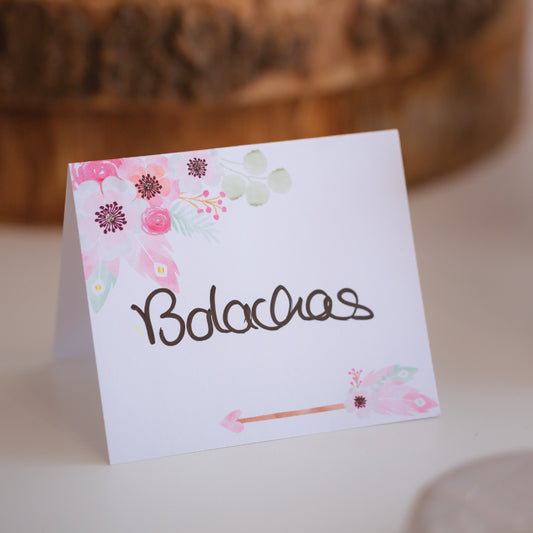 6 Etiquetas de Buffet em Branco Boho Chic