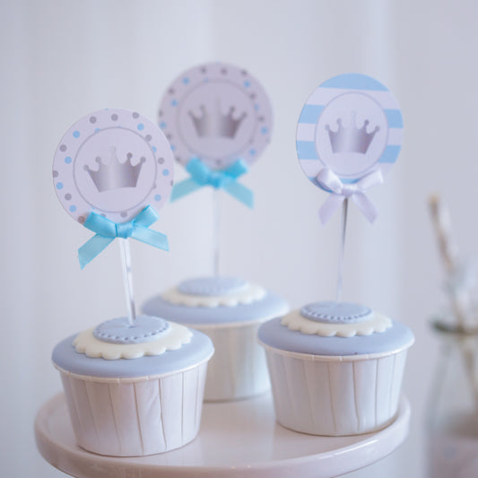 12 Cupcake Toppers Príncipe